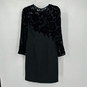 Carmen Marc Valvo Womens Old Money Burn Out Velvet Floral Cocktail Dress Size 6‎